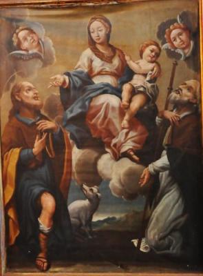 La Vierge à l' Enfant entre San Roccu et Sant' Alesiu par Fr. Carli.